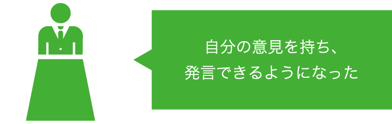 自分の意見を持ち、発言できるようになった